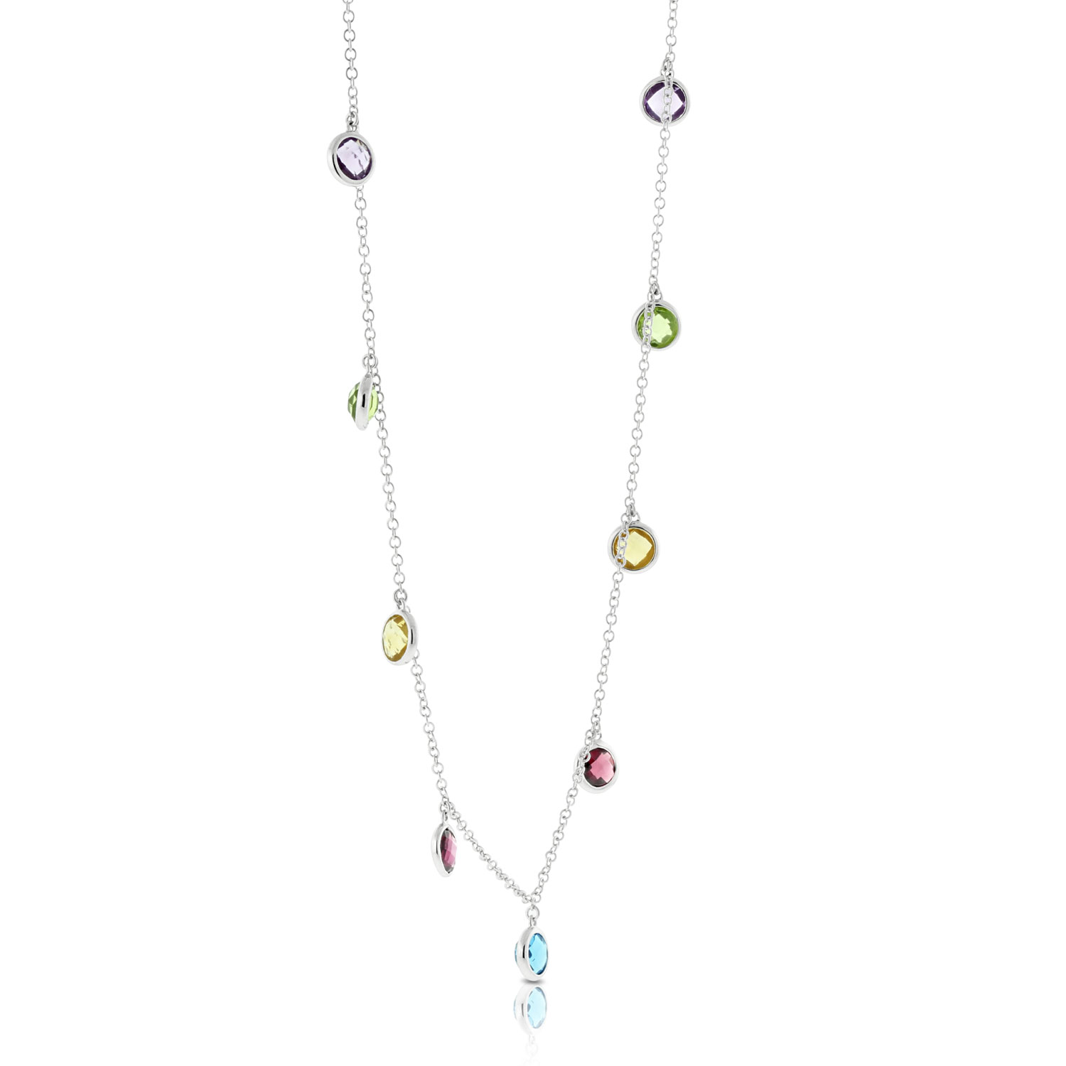 Dangling MultiGem Necklace 14K Ben Bridge Jeweler