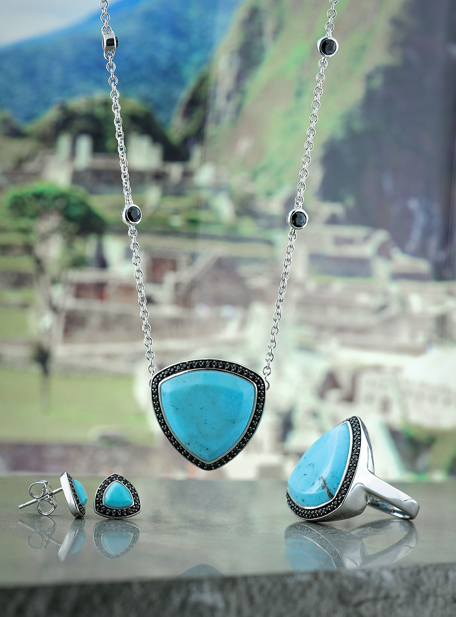 Turquoise & Black Sapphire Necklace