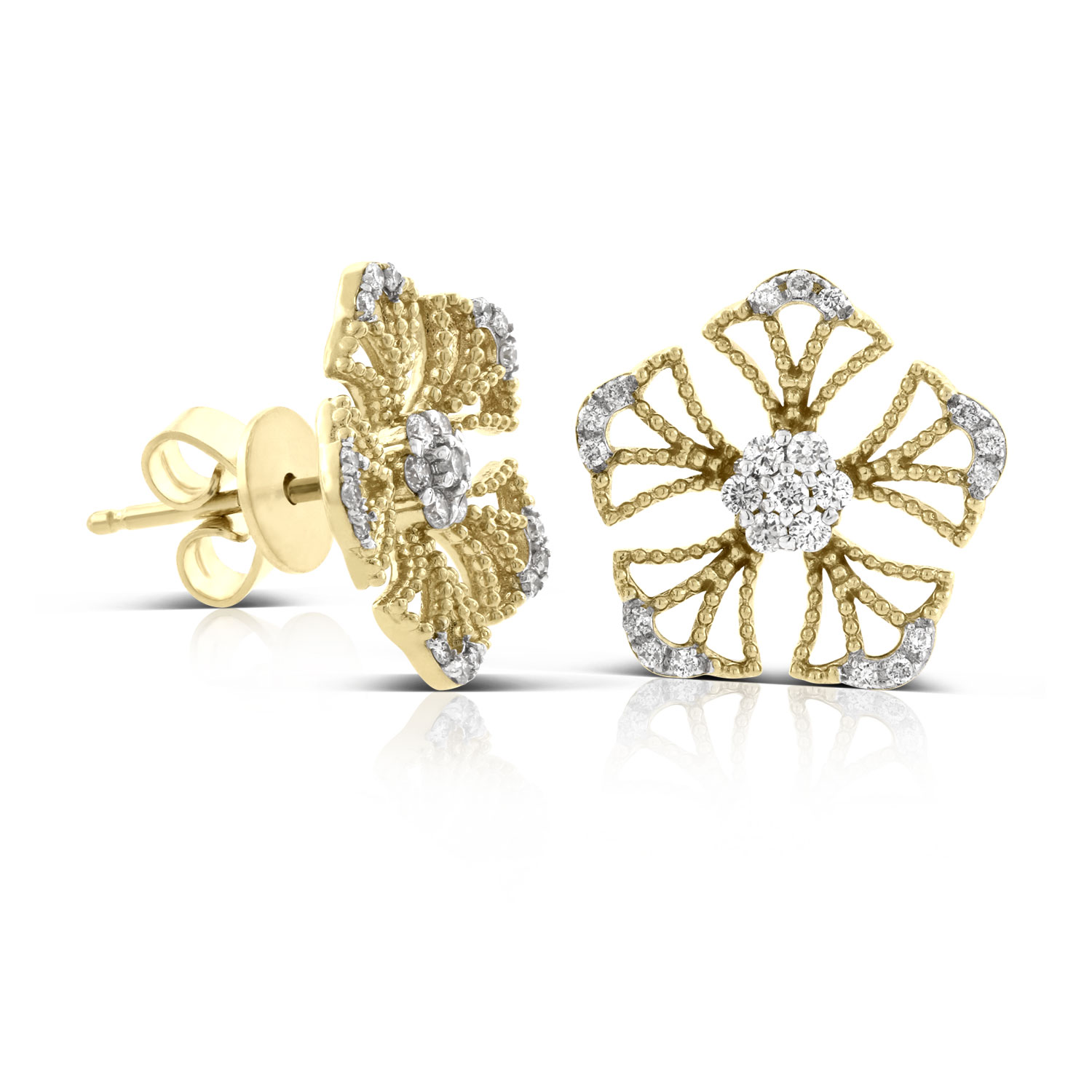 Floral Diamond Earrings 14K | Ben Bridge Jeweler