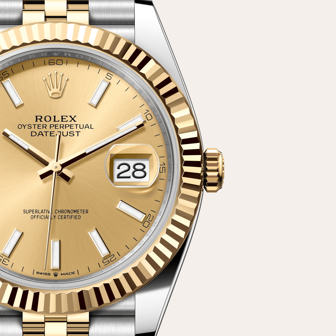 rolex datejust in yellow rolesor - combination of oystersteel and yellow gold, m126333-0010 - watch dial - ben bridge