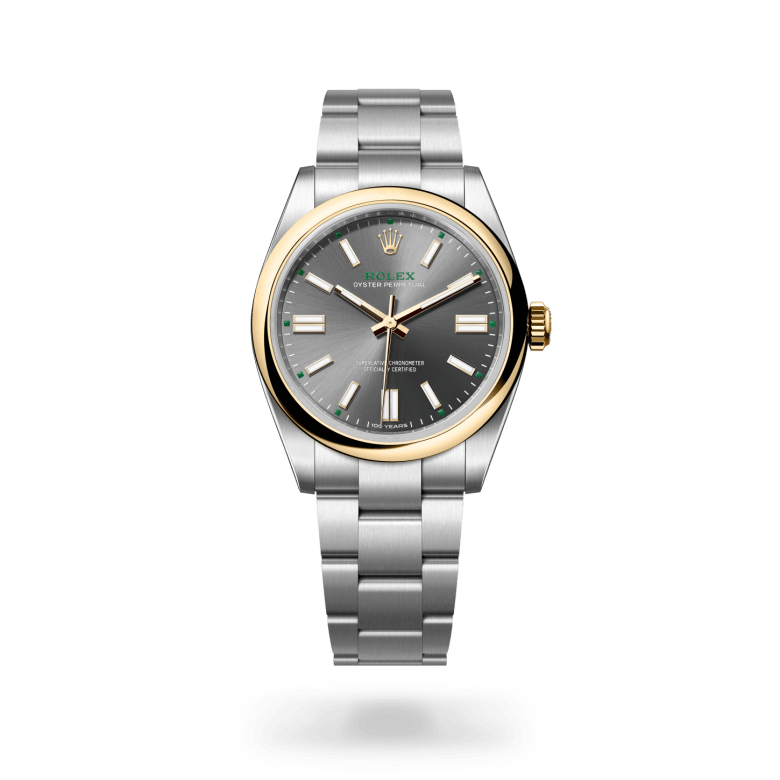 rolex oyster perpetual in yellow rolesor - combination of oystersteel and yellow gold, m134303-0001 - ben bridge