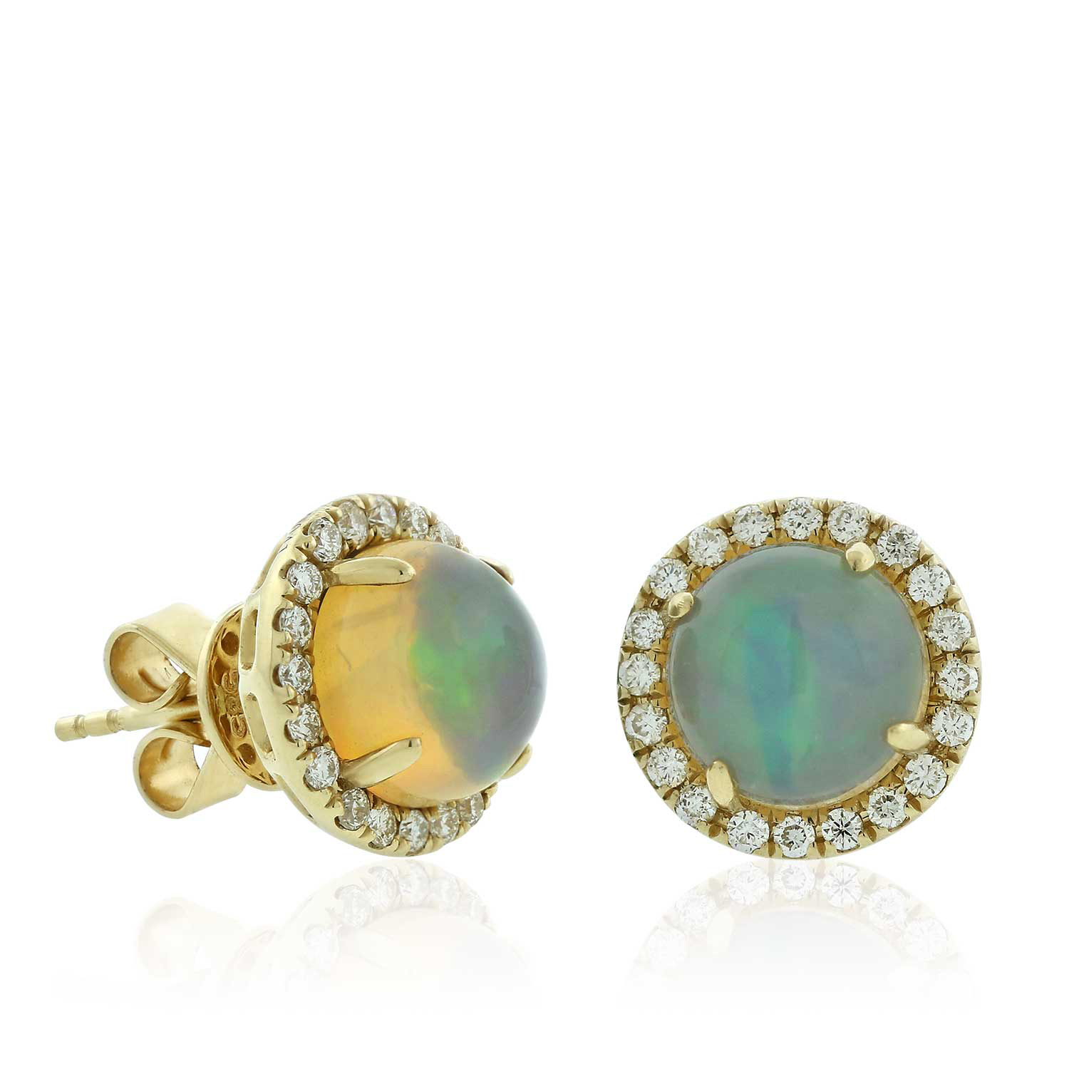 Opal And Diamond Stud Earrings 14k Ben Bridge Jeweler