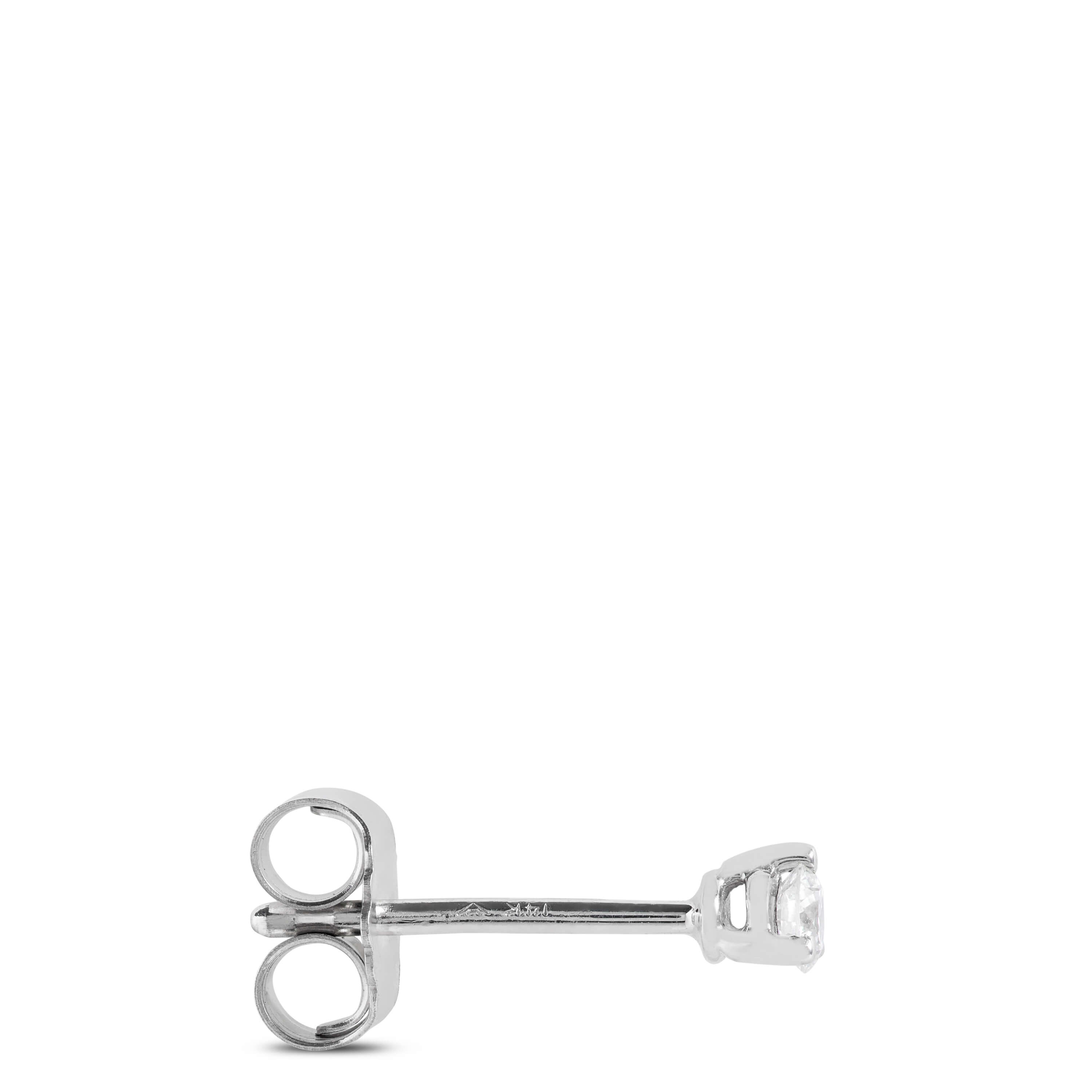 Classic Round Diamond Studs, 1/10 Carat Total Weight, in 14K White Gold