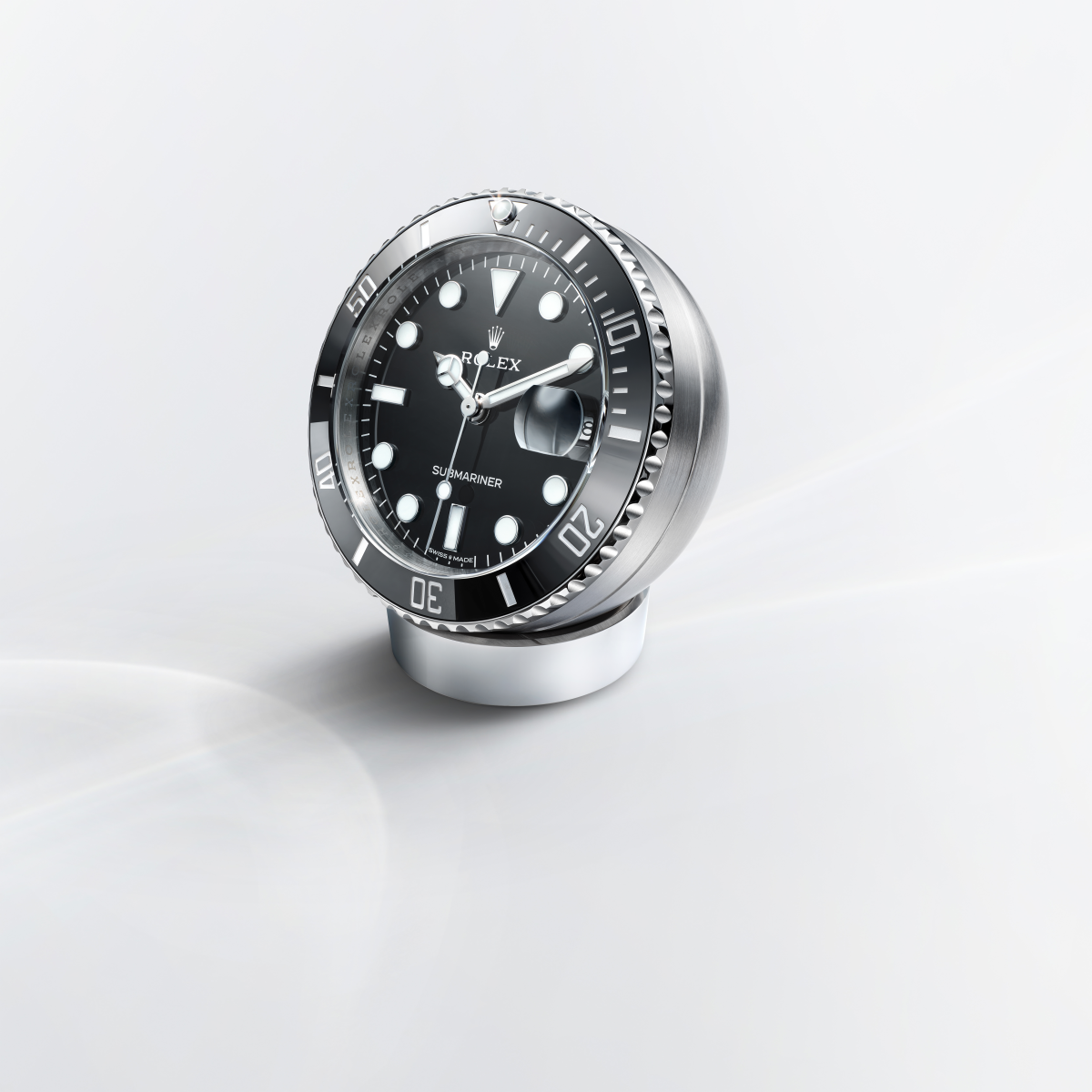 Rolex Submariner Date desk clock, 80 mm, stainless steel, C909010LN-0001