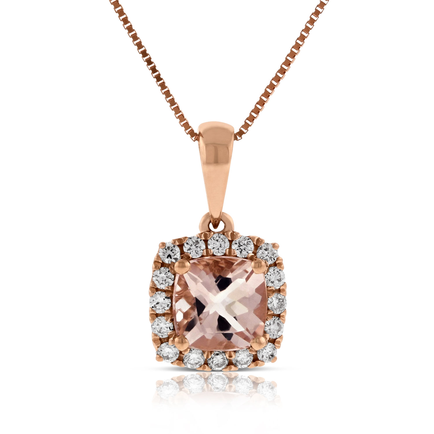 Rose Gold Morganite \u0026 Diamond Pendant 