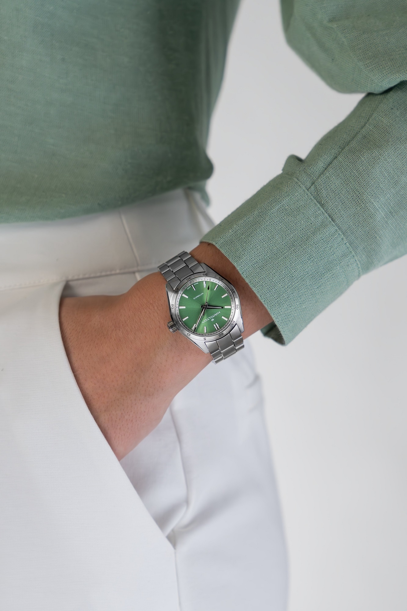 Hamilton Jazzmaster Performer Auto Watch Green Dial, 34mm