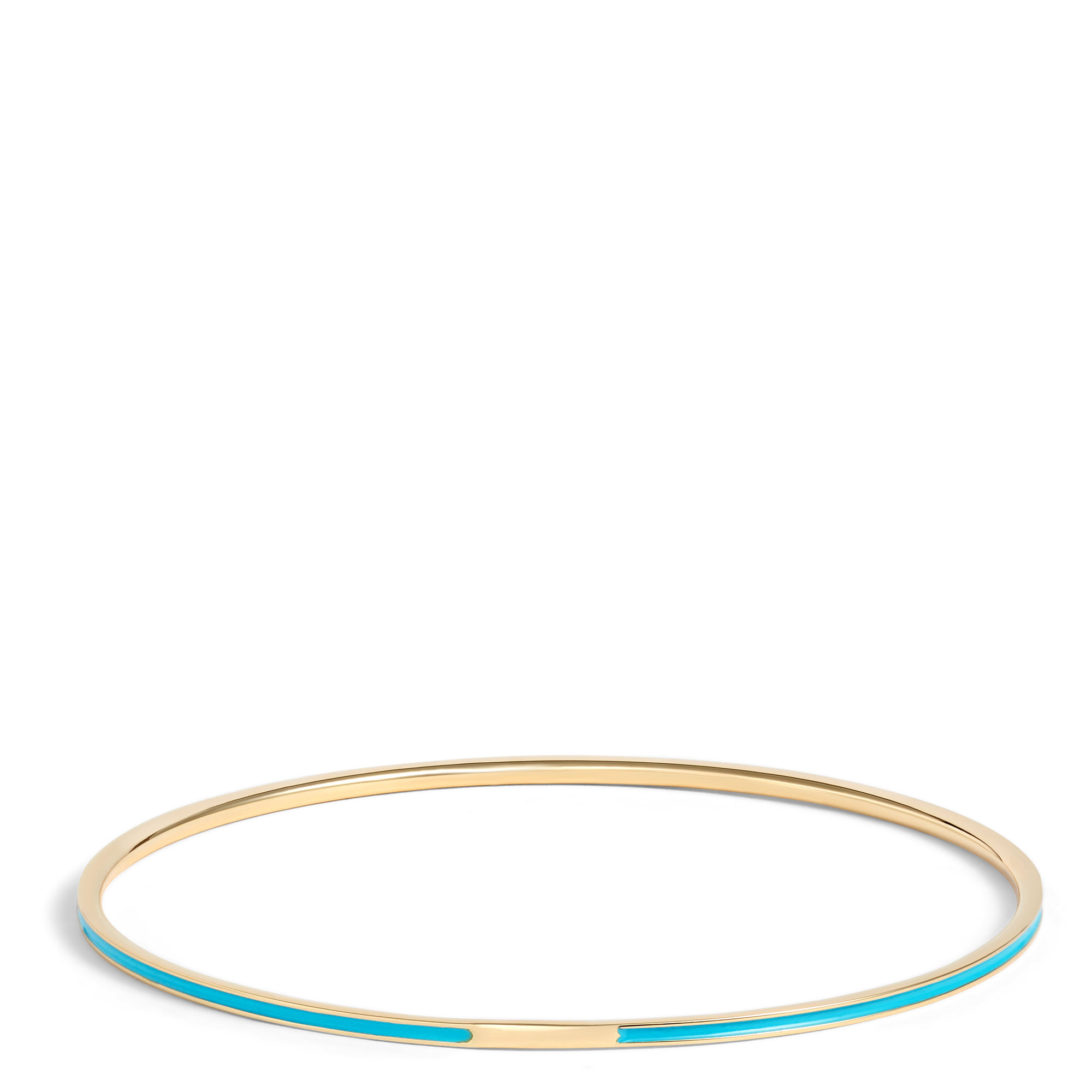 Toscano Turquoise Enamel Slip On Bangle, 14K Yellow Gold