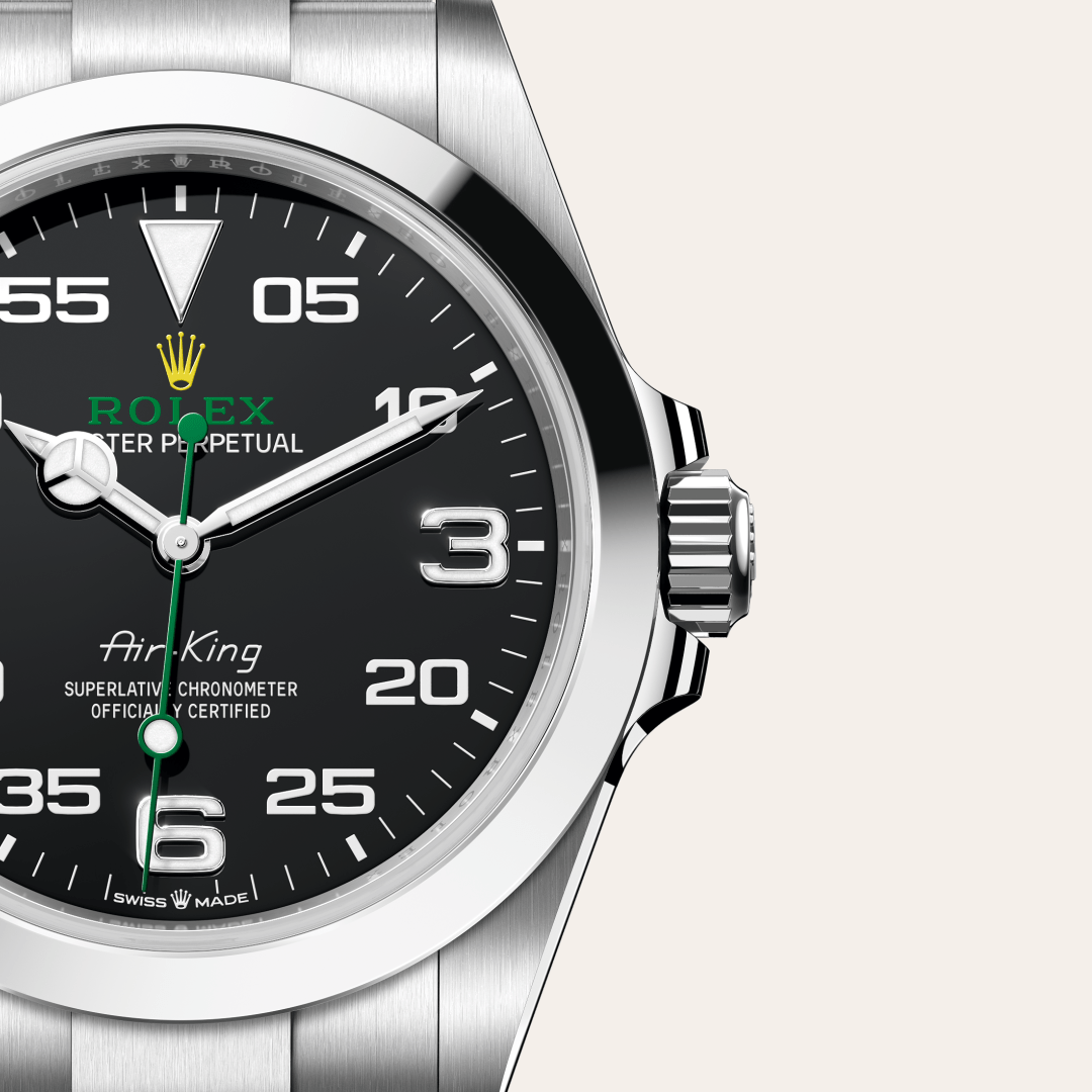 rolex air-king in oystersteel, m126900-0001 - watch dial - ben bridge