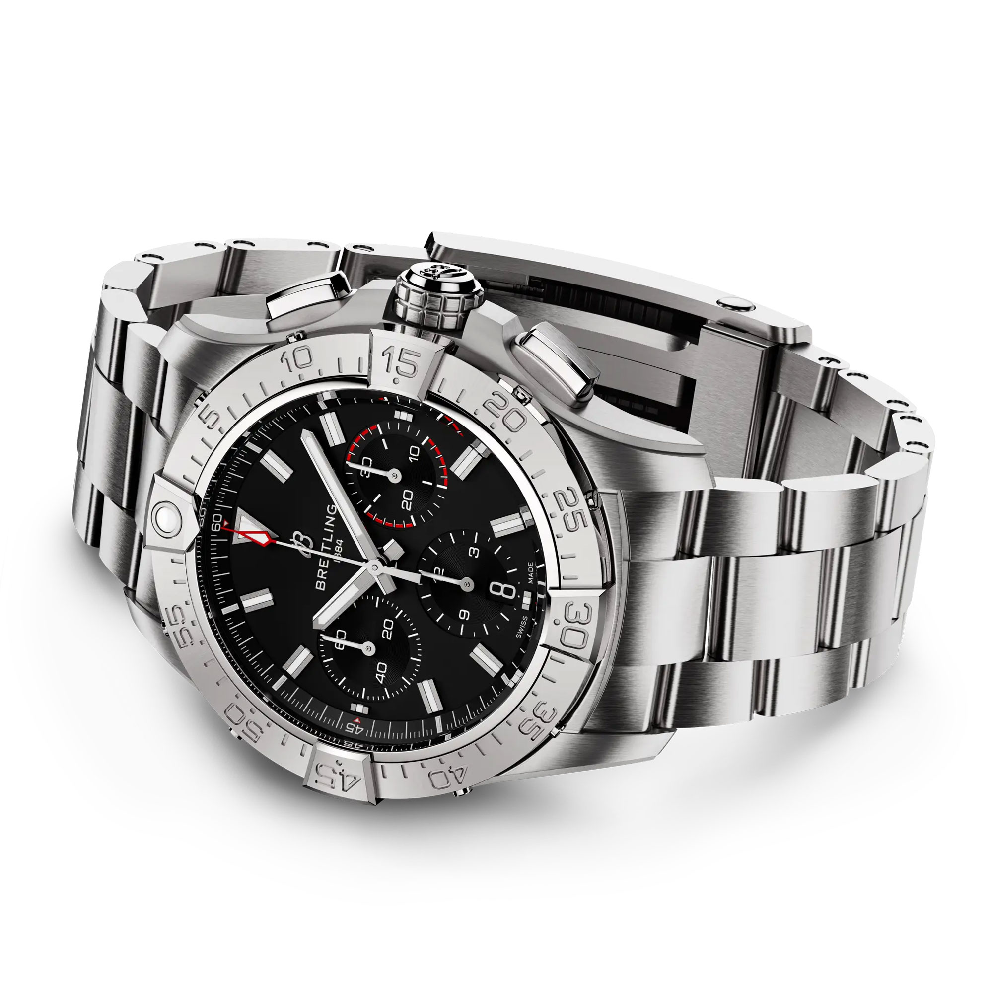 Breitling Avenger BO1 Chronograph Black Dial Stainless Steel Bracelet, 42 mm