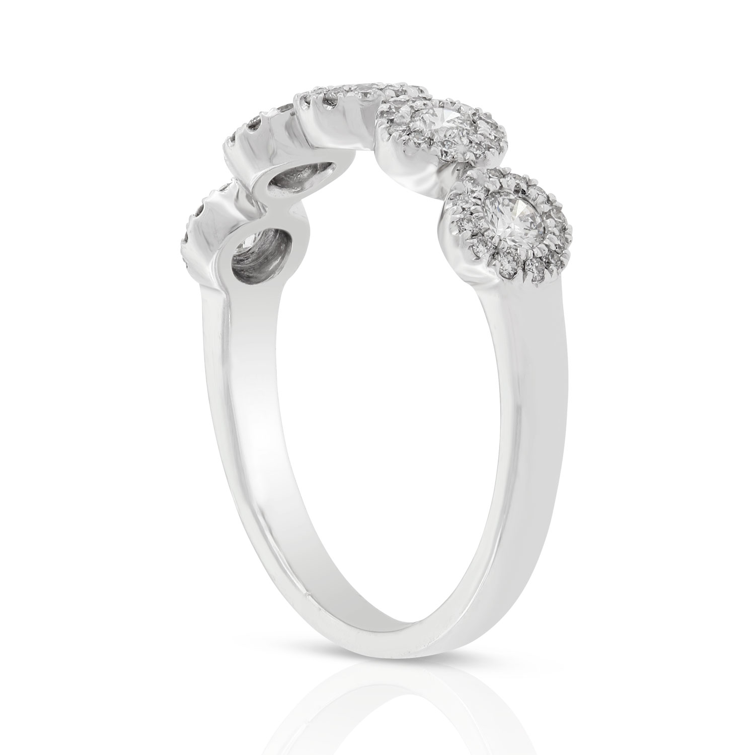 Halo Diamond Band, 14K White Gold