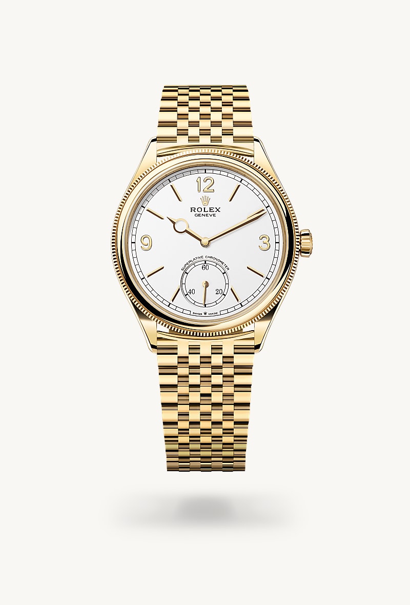 rolex 1908 in 18 kt yellow gold, m52508-0008 - ben bridge
