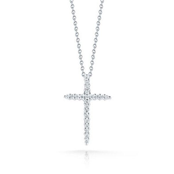 Roberto Coin Tiny Treasures Diamond Cross Necklace 18K 001618AWCHX0