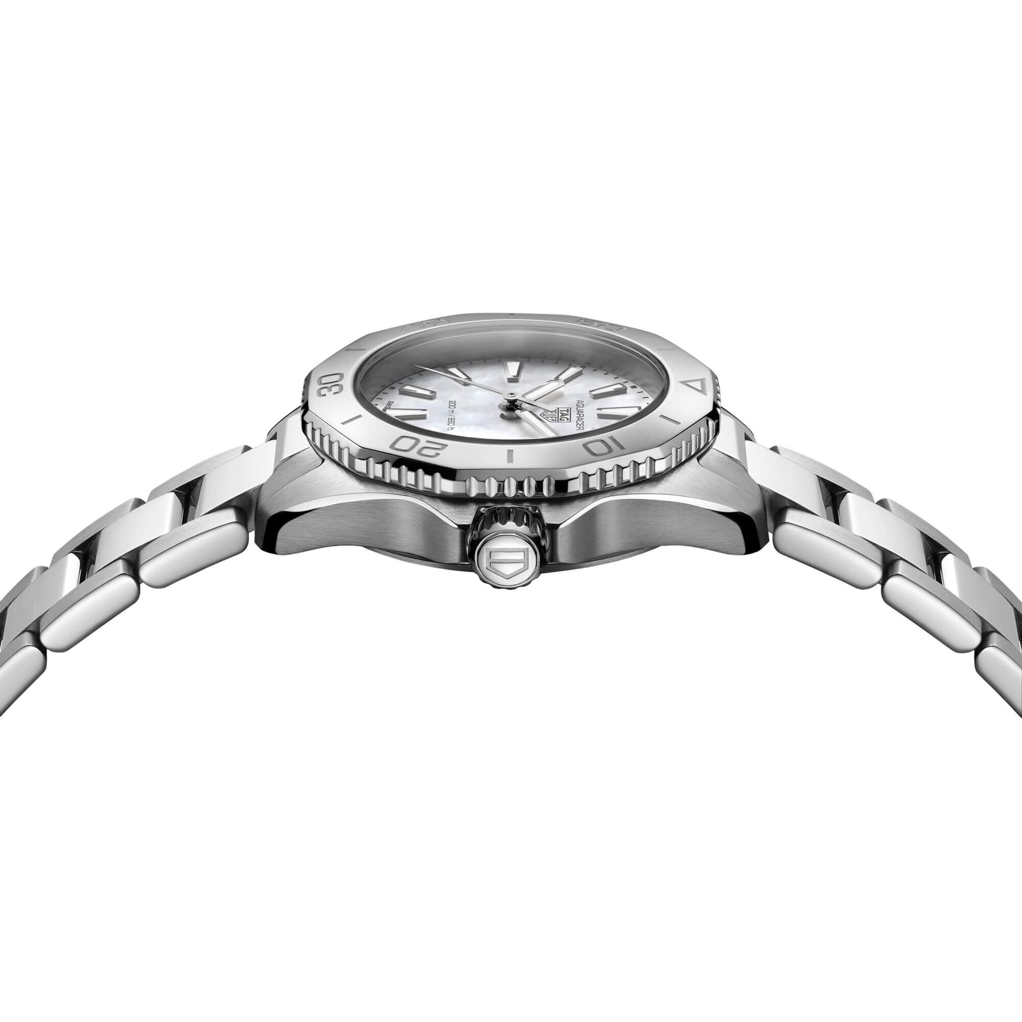 TAG Heuer Aquaracer Professional 200 Watch White Dial Steel Bracelet, 30mm