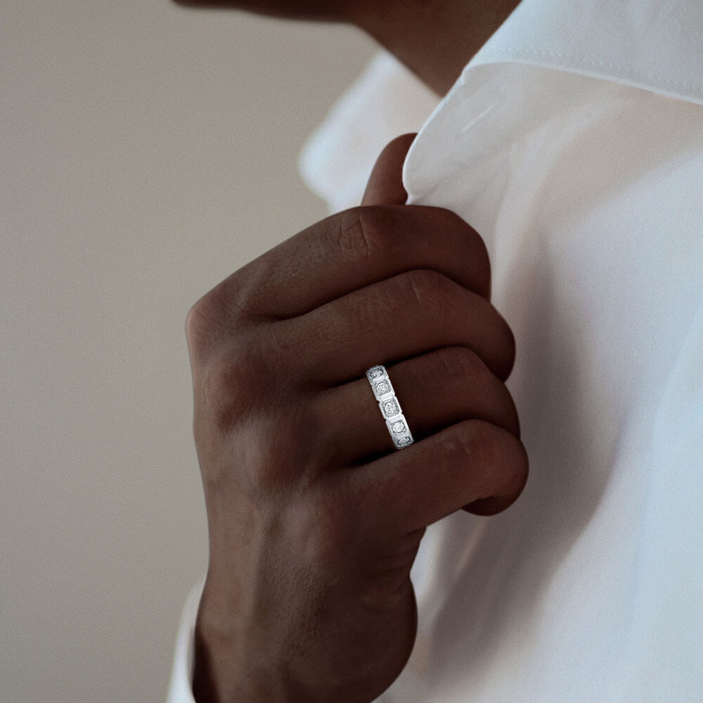 Bella Ponte Gents Diamond Band, 14K White Gold