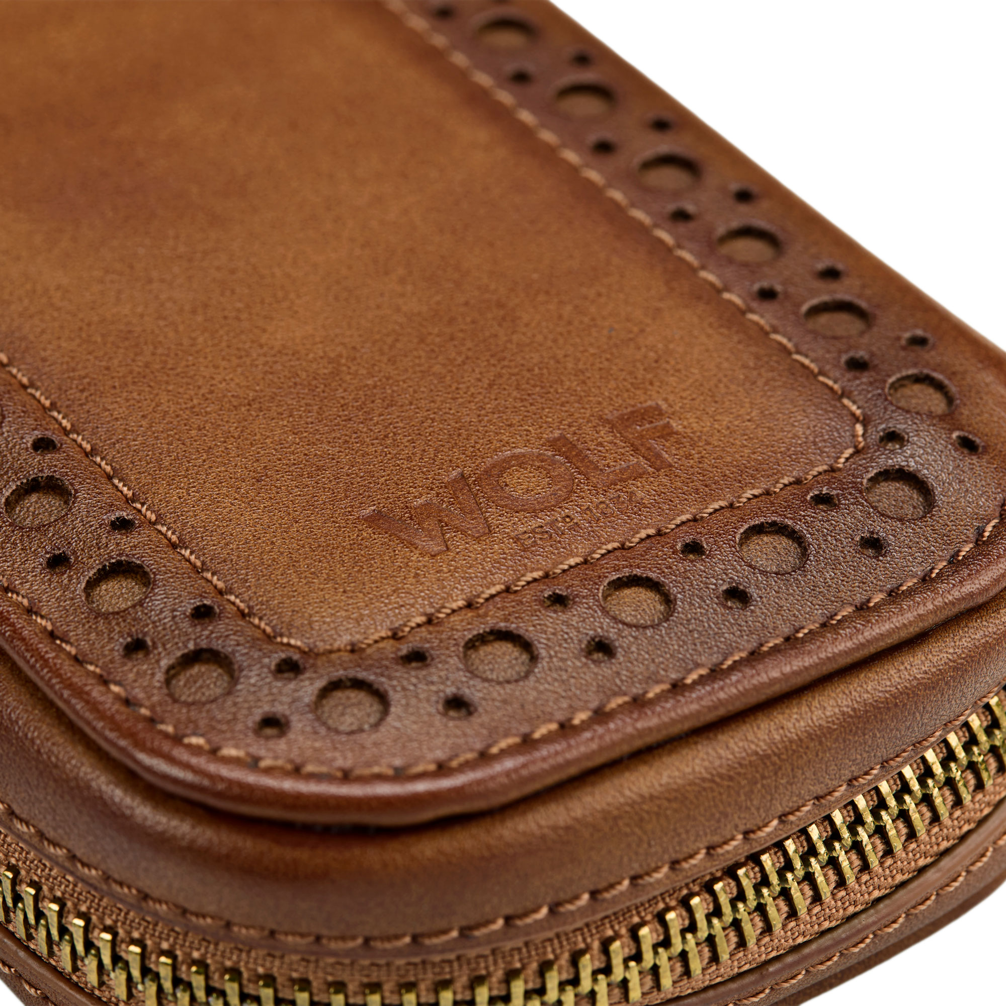 WOLF Brogue 2 Piece Watch Zip Case