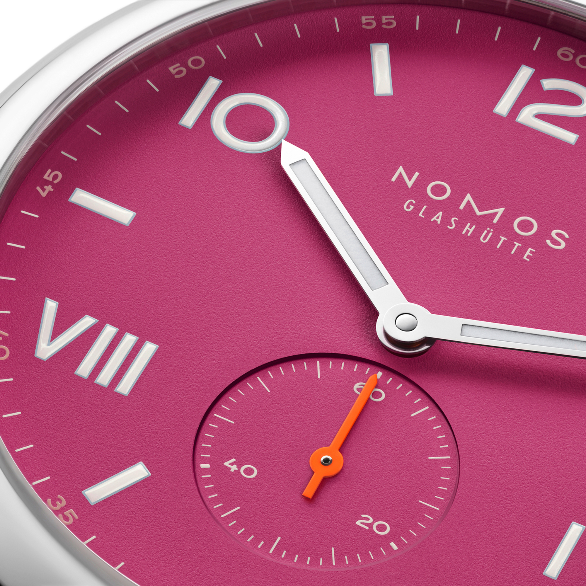 NOMOS Club Campus Deep Pink Dial Watch, 36mm
