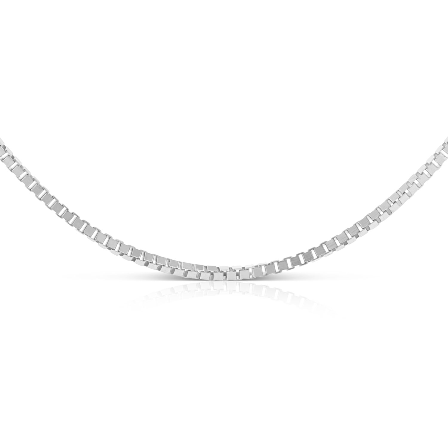 22-Inch Box Chain Necklace, 14K White Gold