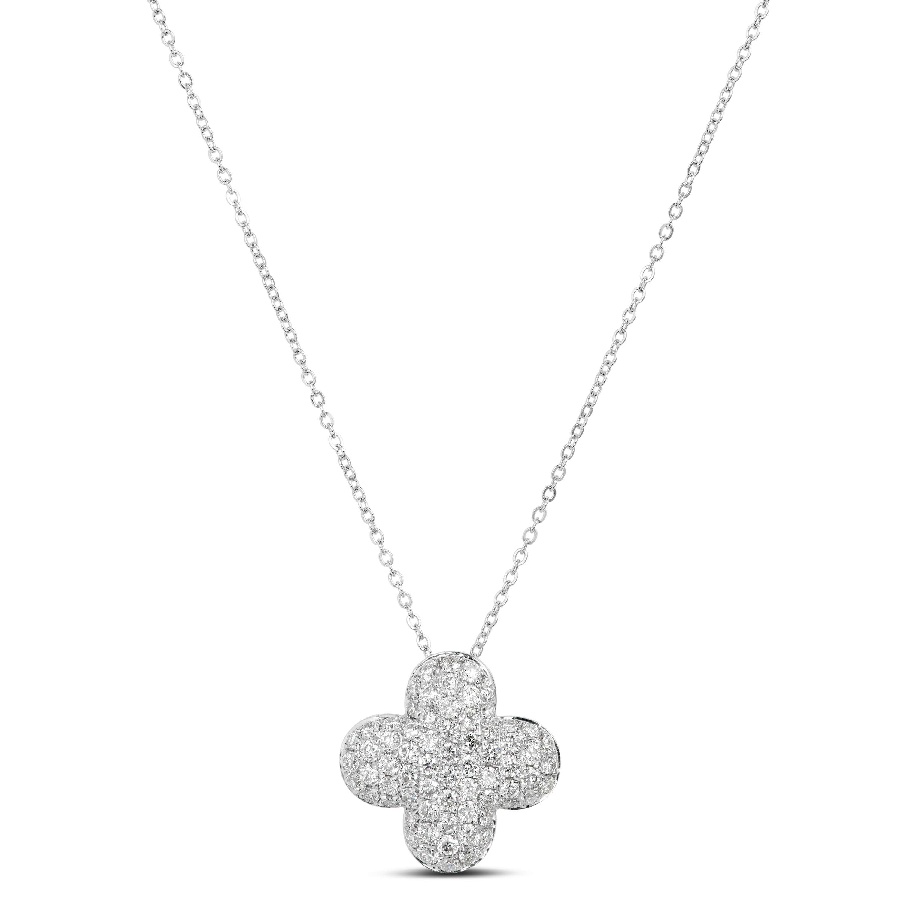 Diamond Pavé Clover Necklace 14K | Ben 