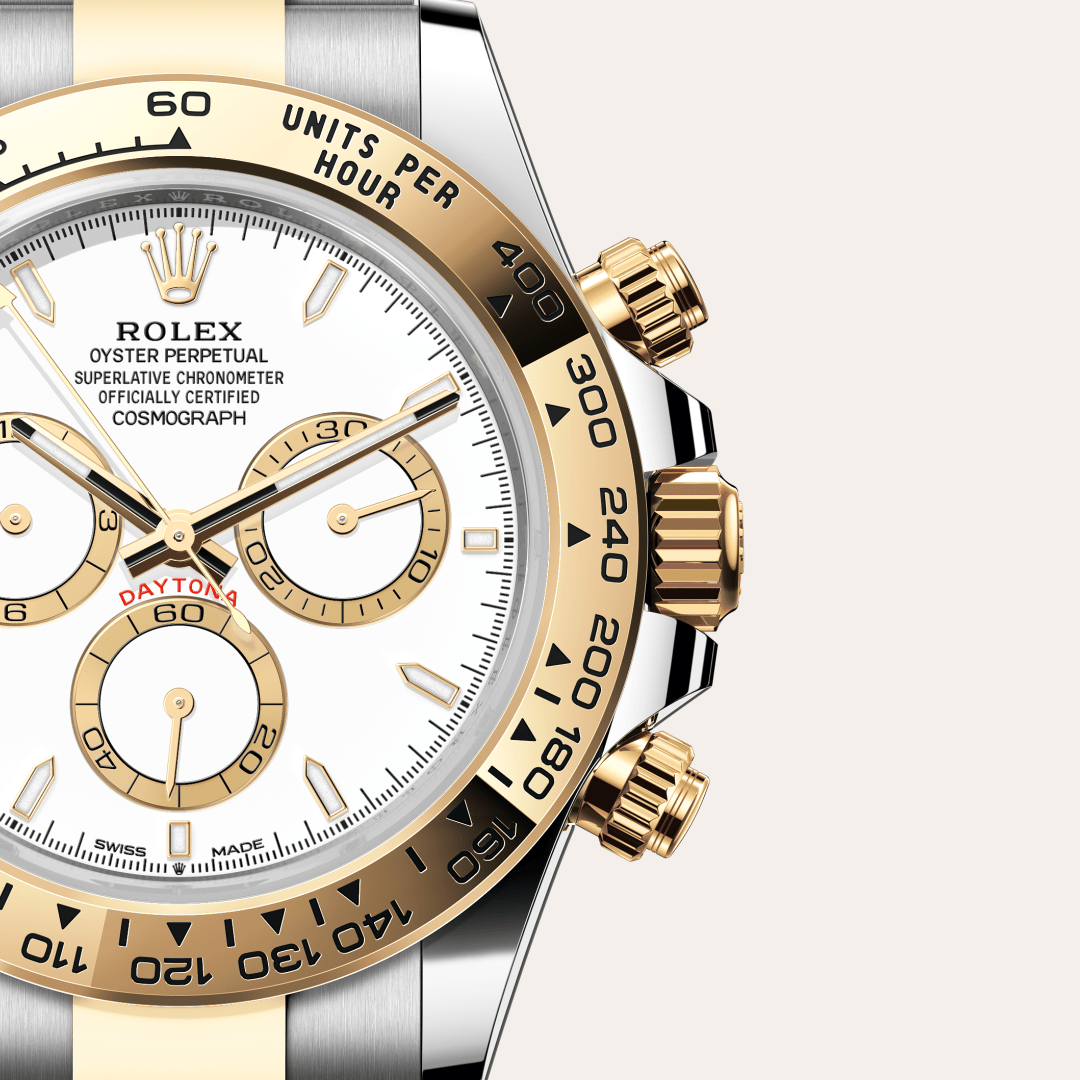 rolex cosmograph daytona in yellow rolesor - combination of oystersteel and yellow gold, m126503-0001 - watch dial - ben bridge