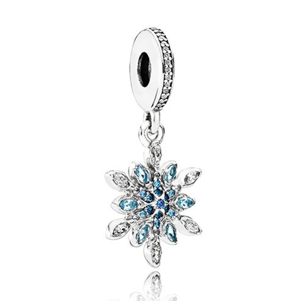 Pandora | 791761NBLMX Crystalized Blue Snowflake Charm Silver
