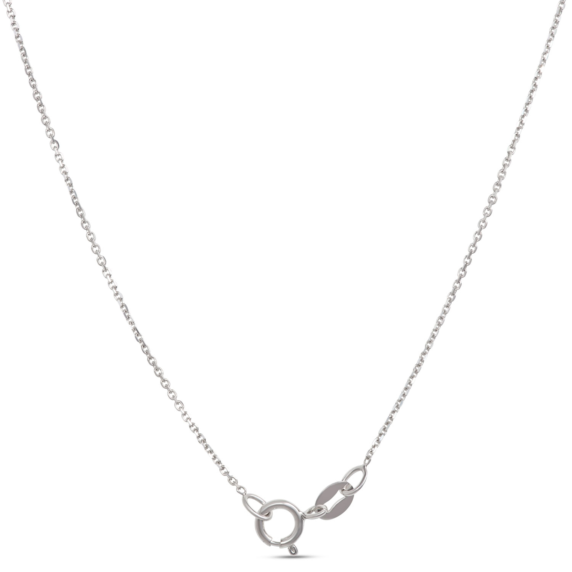 Double Heart Diamond Necklace, 14K White Gold