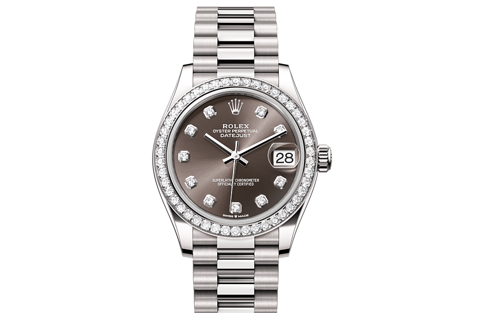 Rolex Datejust 31 Datejust Oyster, 31 mm, white gold and diamonds - M278289RBR-0006 at Ben Bridge