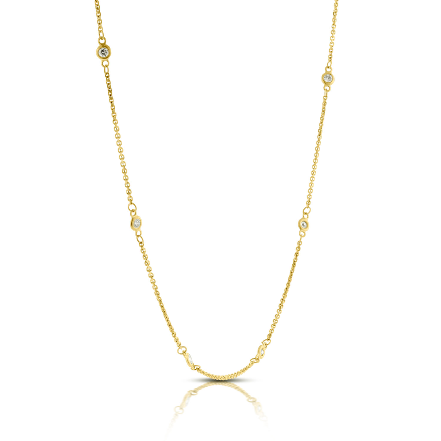 Diamond Station Necklace 14K, 1/3 ctw.