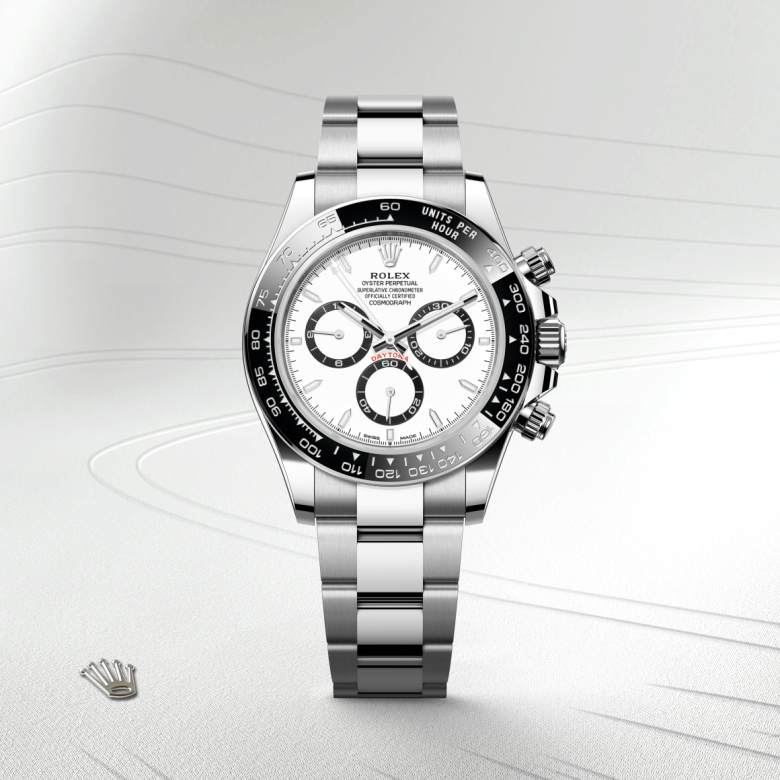 rolex cosmograph daytona in oystersteel, m126500ln-0001 - watch with background color - ben bridge