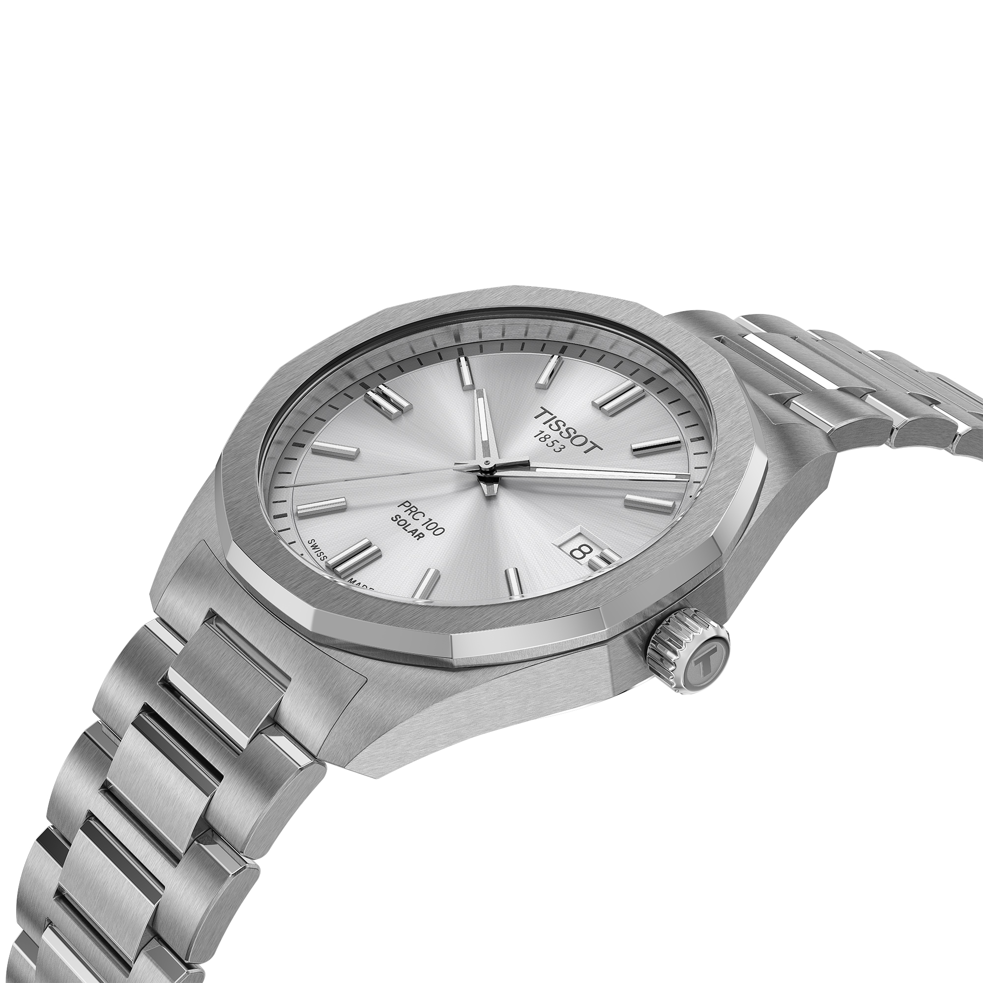 TISSOT PRC 100 Solar Silver Dial Watch, 39mm