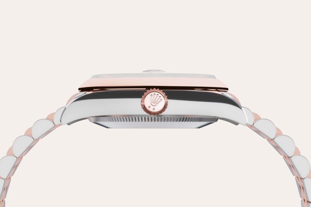 rolex datejust in everose rolesor - combination of oystersteel and everose gold, m278241-0018 - everose rolesor - ben bridge