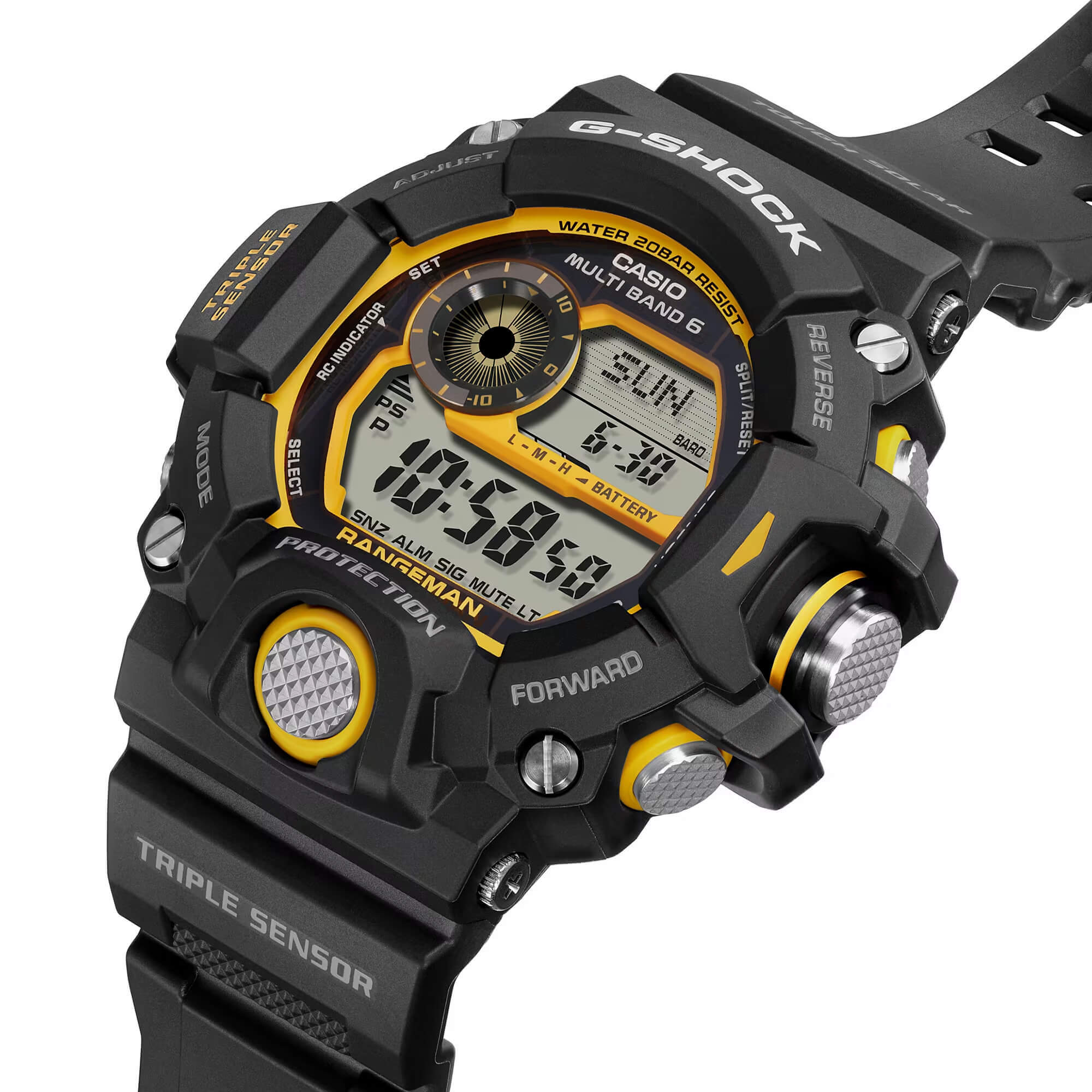 G-Shock Master of G-Land Watch Digital Dial Black Resin Strap, 55.2mm