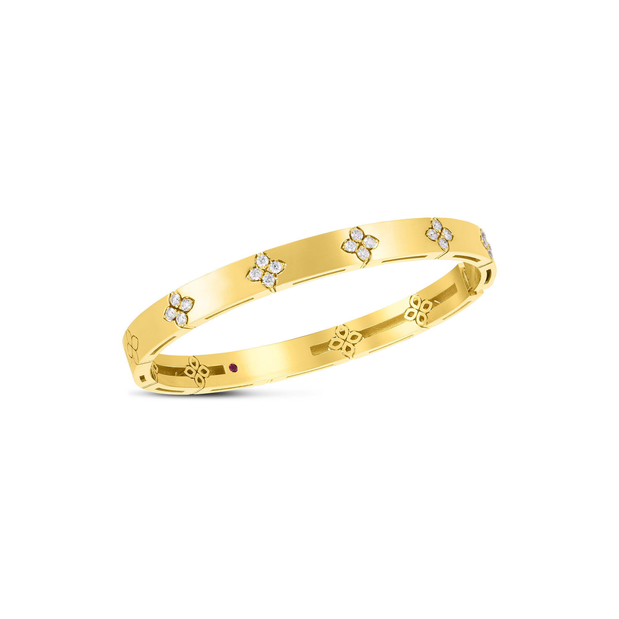 Roberto Coin 18k Gold Love In Verona Medium Width Diamond Accent
