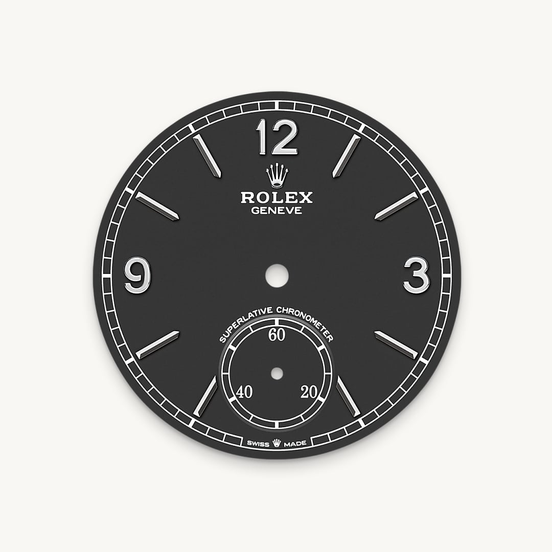 rolex 1908 in 18 ct white gold, m52509-0002 - intense black dial - ben bridge