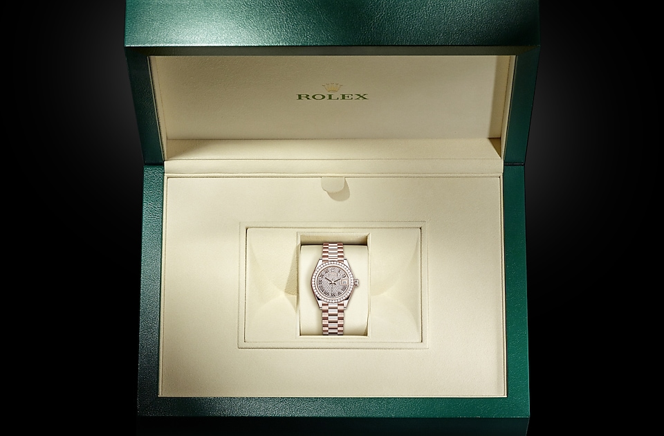 Rolex Lady-Datejust Oyster, 28 mm, Everose gold and diamonds - M279135RBR-0021 at Ben Bridge