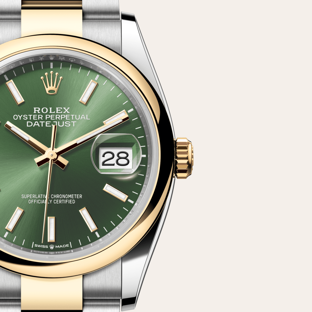 rolex datejust in yellow rolesor - combination of oystersteel and yellow gold, m126203-0058 - watch dial - ben bridge