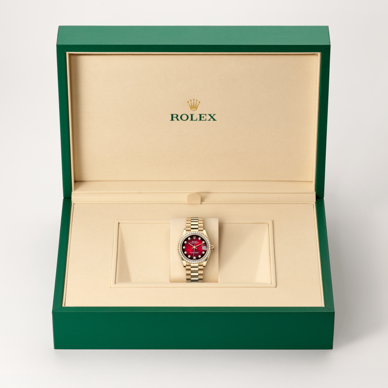 rolex datejust in 18 ct yellow gold, m278288rbr-0041 - in rolex box - ben bridge