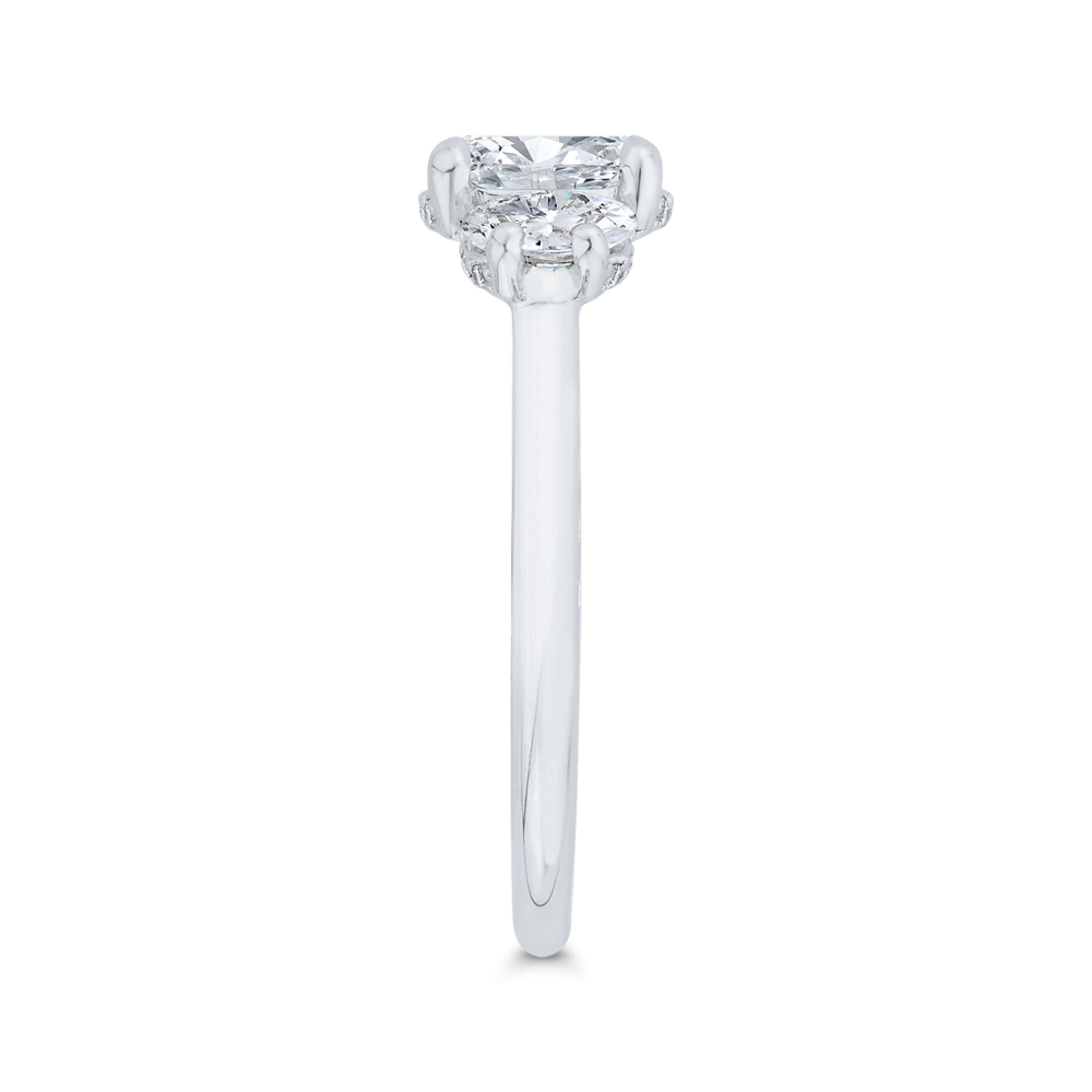 Bella Ponte 3-Stone Oval Cut Diamond Engagement Ring in Platinum