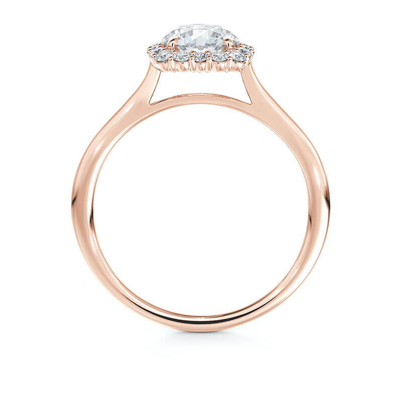 Round Diamond Cushion Halo Ring 18K