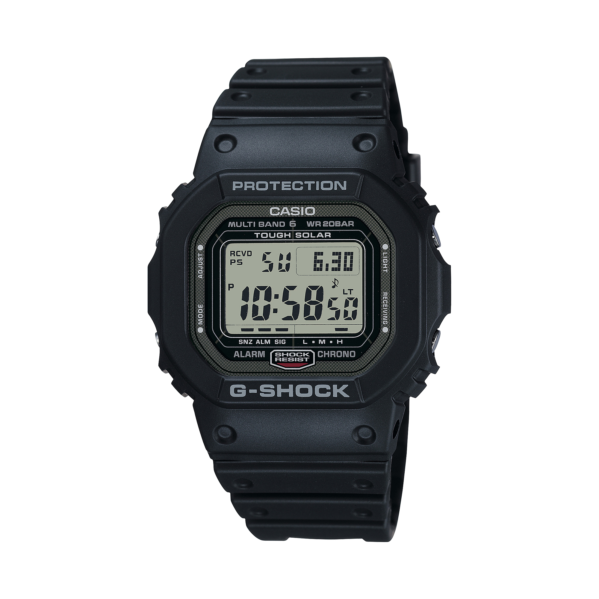 G-Shock 5600 Series Digital Gray Dial Watch, 48.9mm x 42.8mm