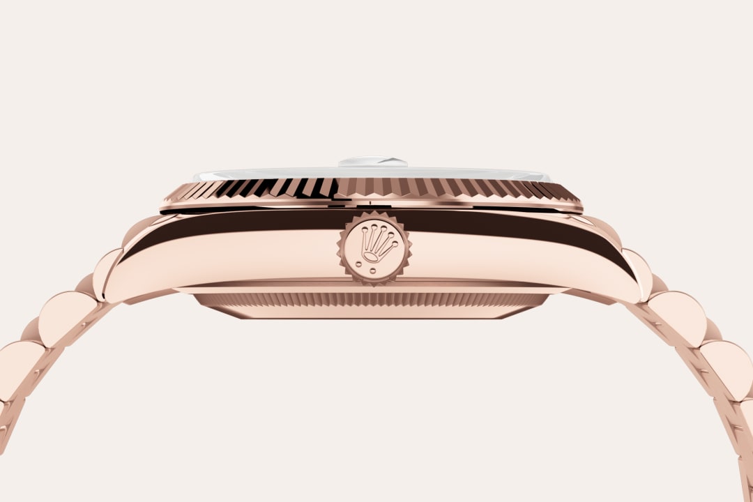 rolex day-date in 18 ct everose gold, m128235-0009 - 18 ct everose gold - ben bridge