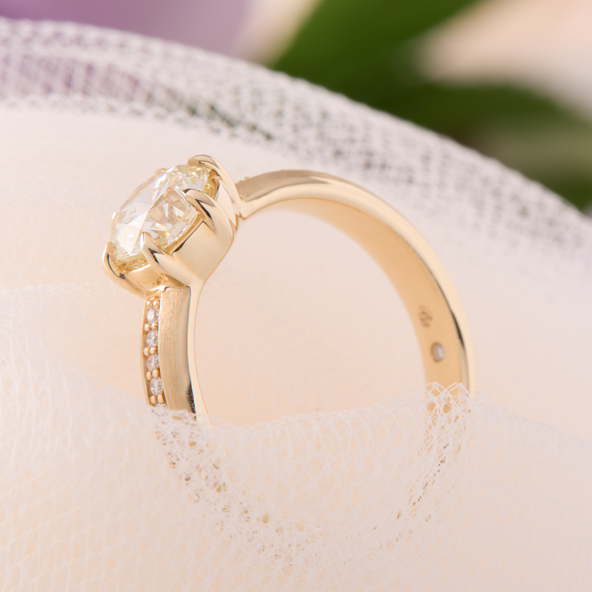 Bella Ponte Round Diamond Engagement Ring, 14k Yellow Gold Size 6.5