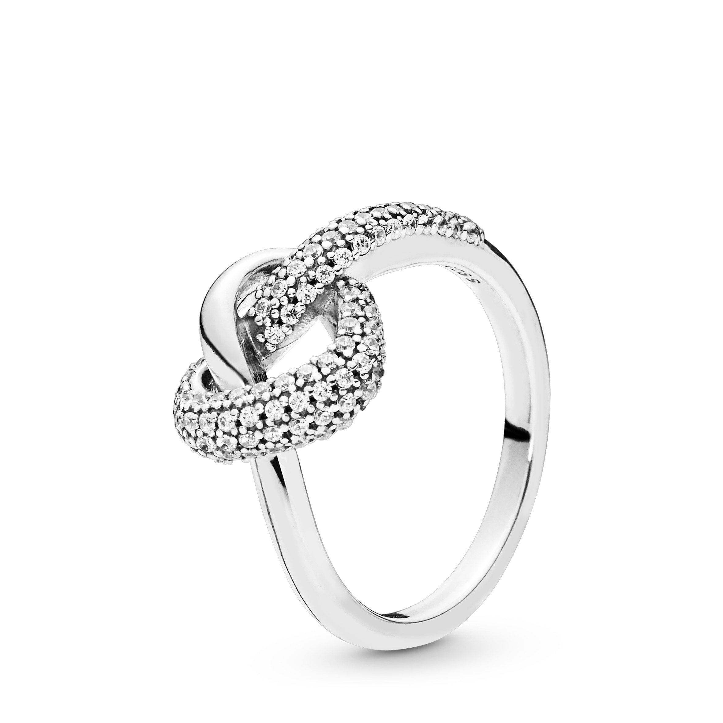 Pandora Knotted Heart CZ Ring Sterling