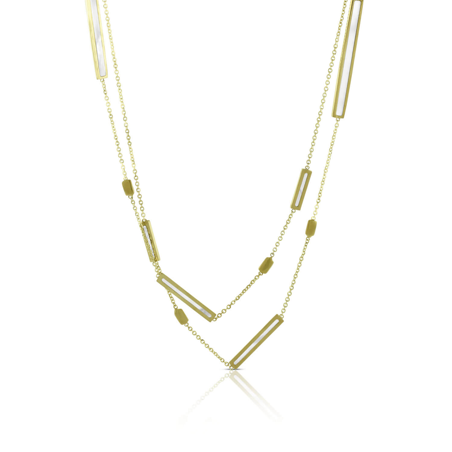 Pearl Bar Station Necklace 14K, 32 