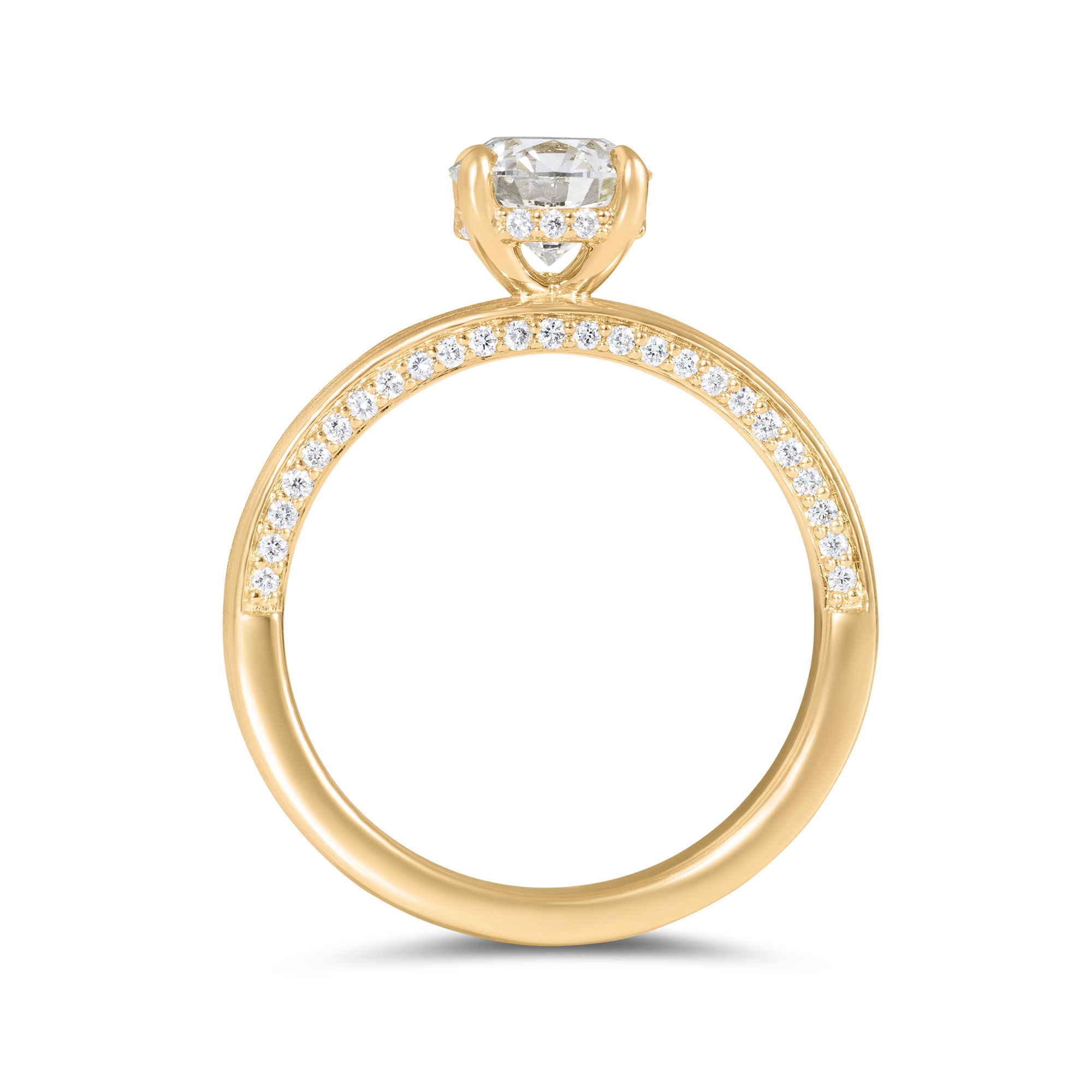 Bella Ponte Round Diamond Solitaire Engagement Ring, 14K Yellow Gold