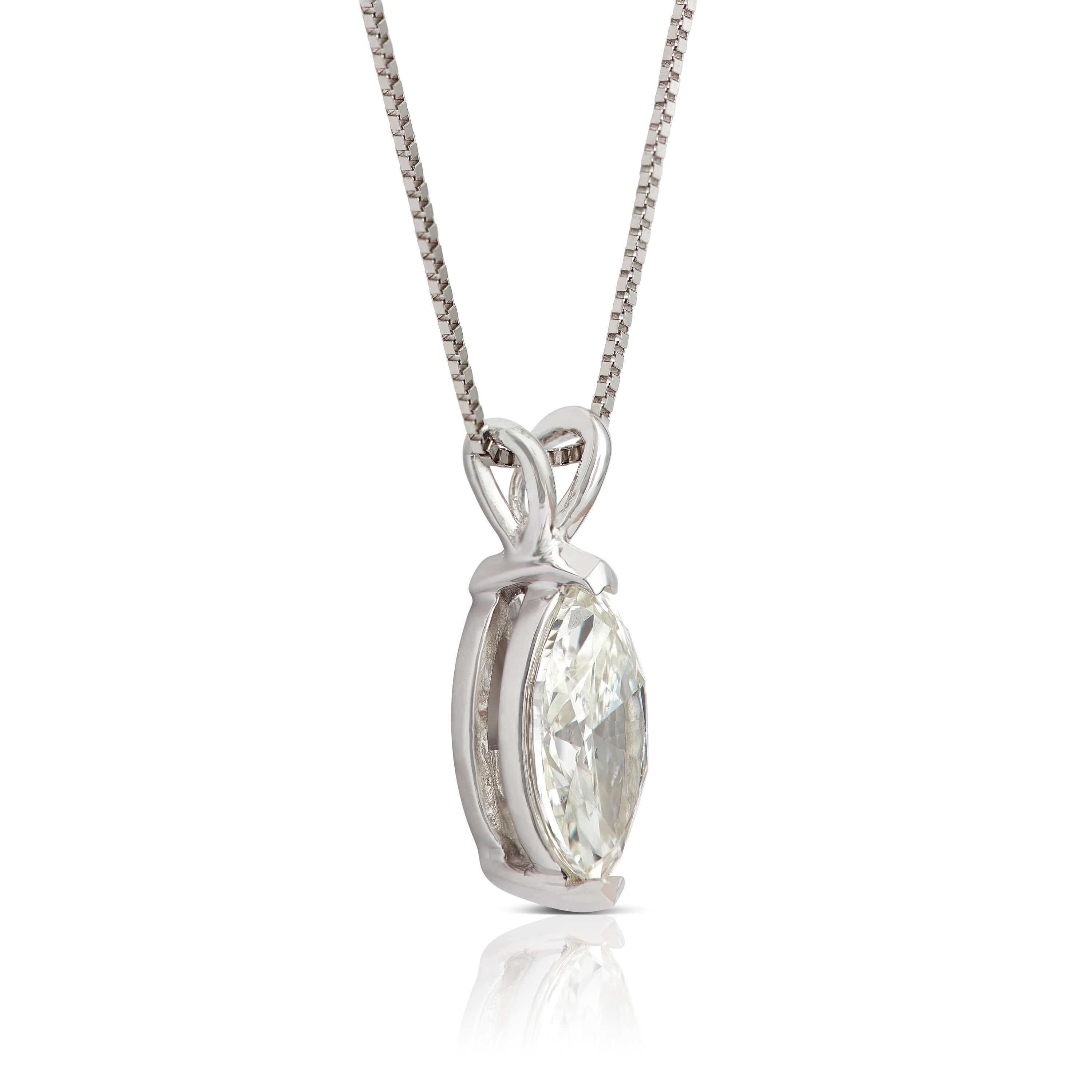 Marquise Diamond Pendant, &frac34; Carat Total Weight, 14K White Gold