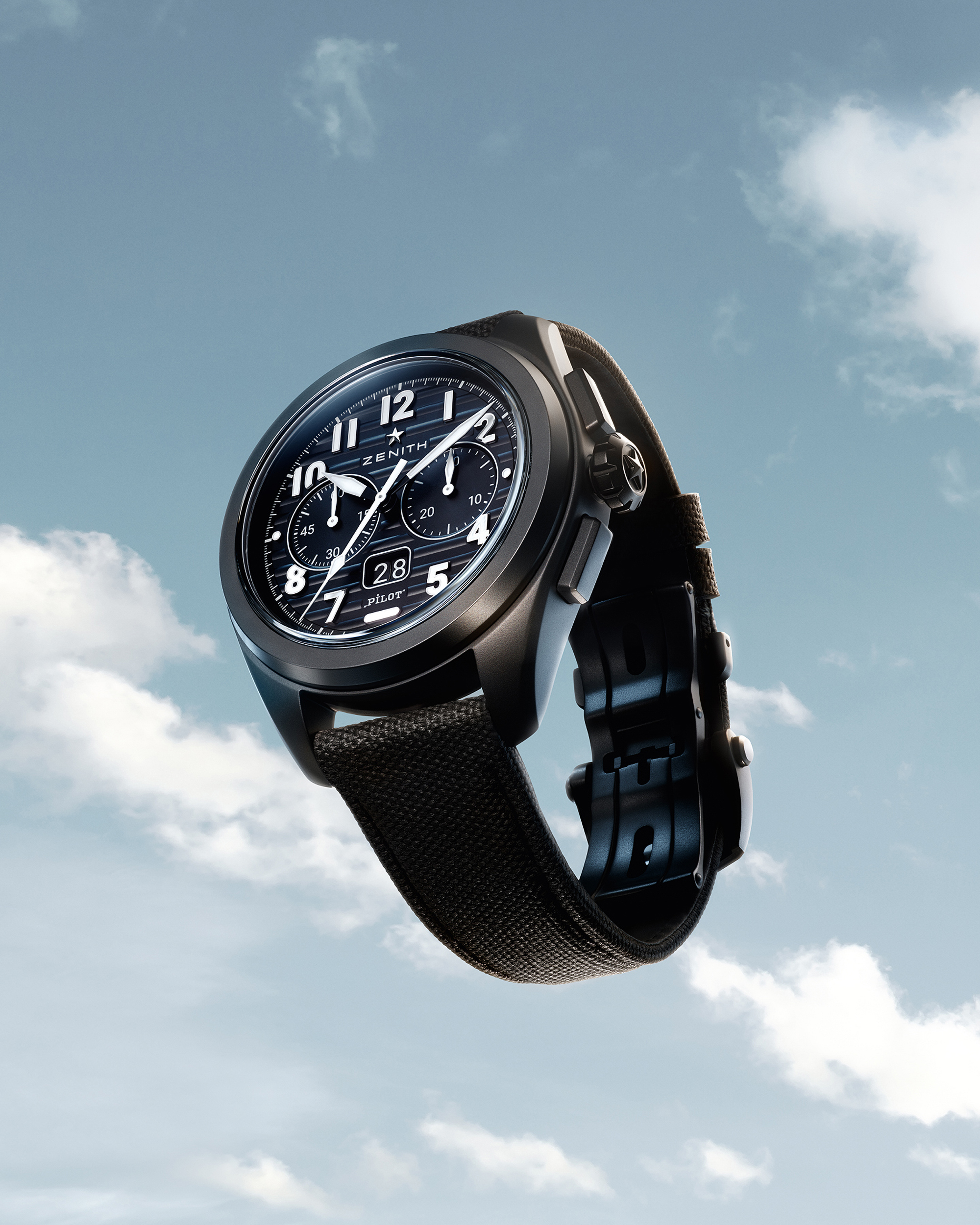 Zenith Pilot Big Date Flyback Black Dial Watch, 42.5mm
