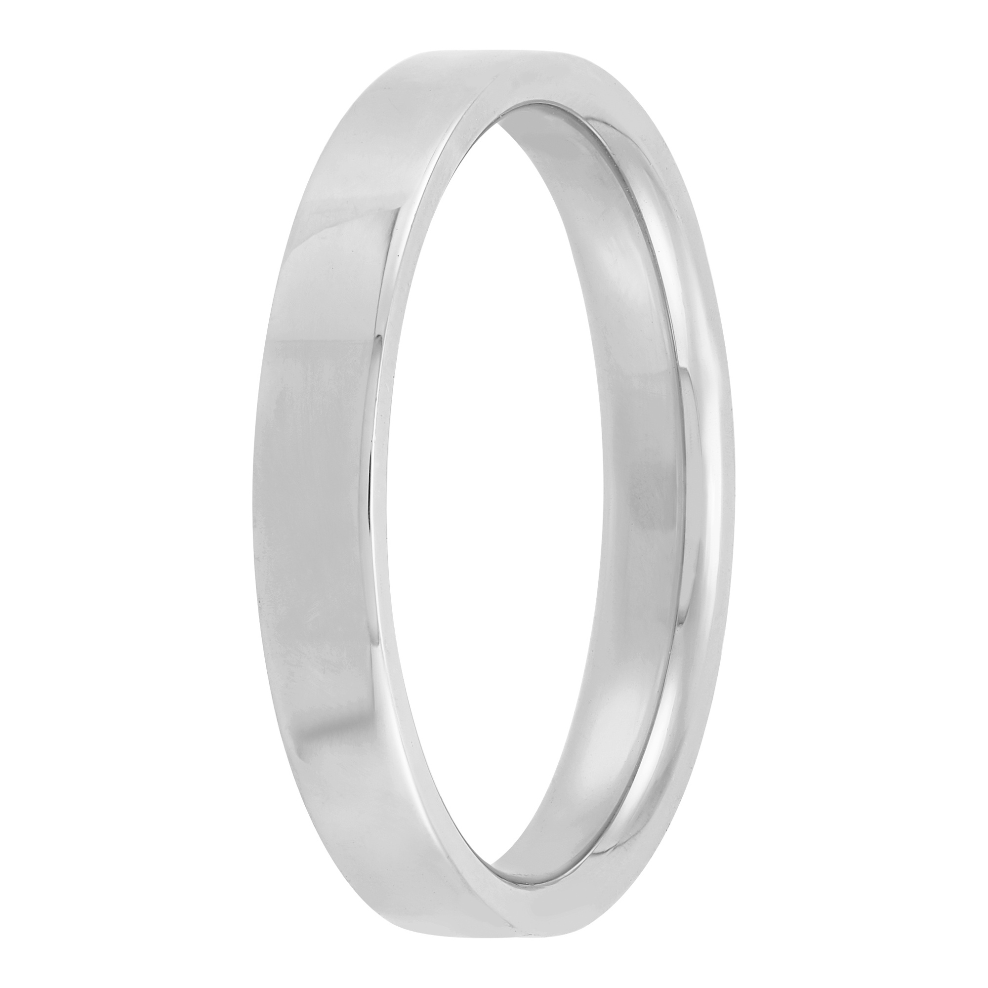 Polished Pipe Comfort Fit 3mm Band in Platinum