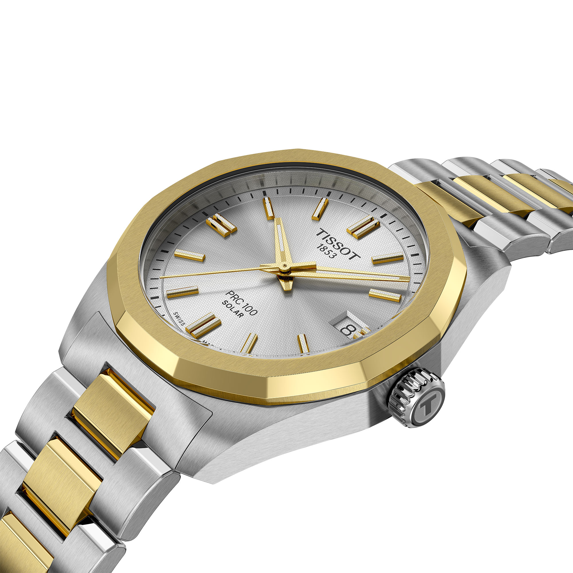 TISSOT PRC 100 Solar Silver Dial Watch, 34mm