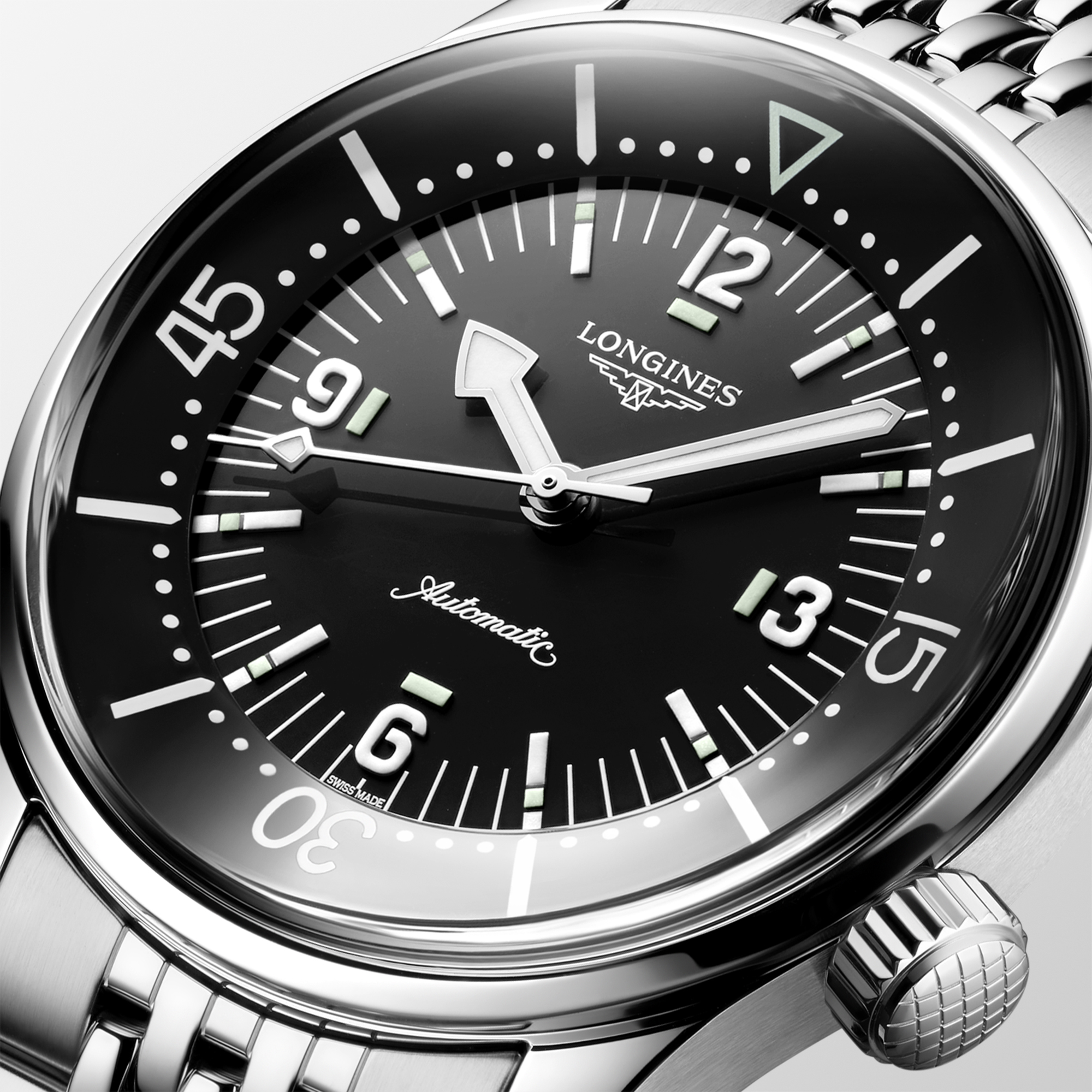 Longines Legend Diver Black Dial Watch, 39mm