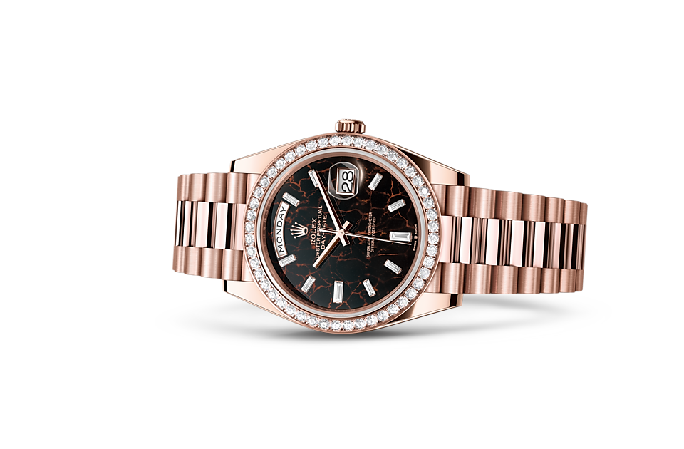 Rolex Day-Date 40 Day-Date Oyster, 40 mm, Everose gold and diamonds - M228345RBR-0016 at Ben Bridge